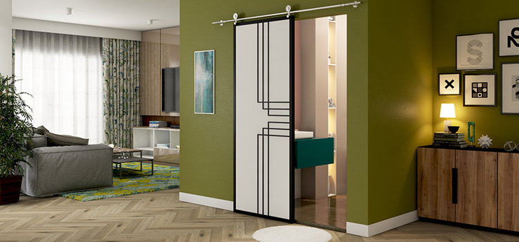 sliding bathroom door installation in Campbell